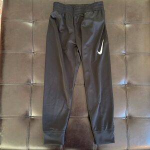 Nike Kids Black Joggers with White Swoosh NWT